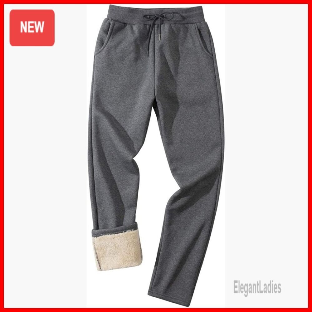 Men's Winter Fleece Lined Sweatpants Athletic Jogger Pants Active Running